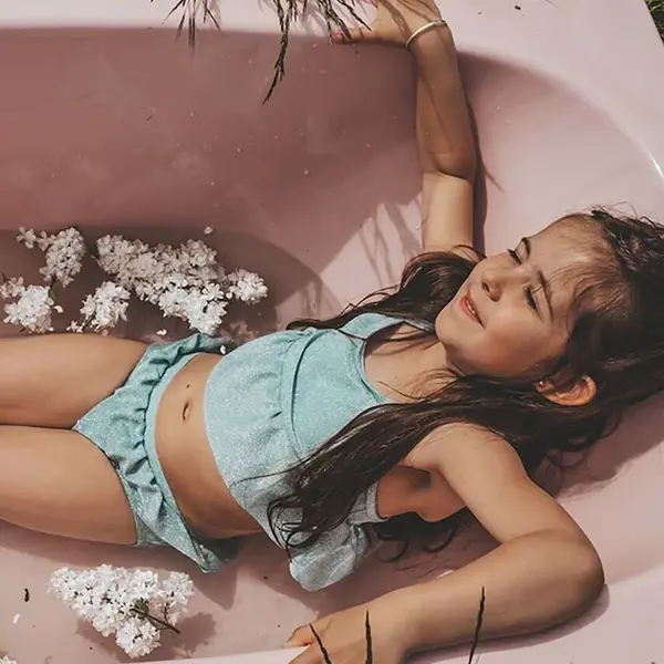 Dvoudílné dětské plavky That's mine Nona tyrkysová barva