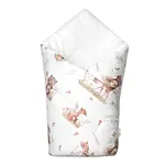 Baby Nellys Zavinovačka klasik Roztomilá zvířátka, bílá/hnědá