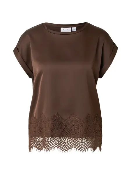 VILA Blúzka 'VIELLETTE'  tmavohnedá