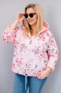 Kesi Plus Size prošívaná bunda s kapucí