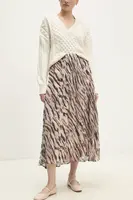 Sukně Answear.LAB hnědá barva, maxi, áčková