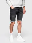 Ombre Men's denim shorts with rolled up leg - black