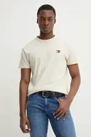 Bavlněné tričko Tommy Jeans béžová barva, DM0DM20322