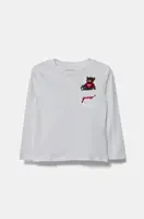 Dětské bavlněné tričko s dlouhým rukávem Guess bílá barva, s aplikací, N4BI06 I3Z14