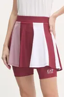 Sportovní sukně EA7 Emporio Armani vínová barva, mini, TJ04Z.6DTN51