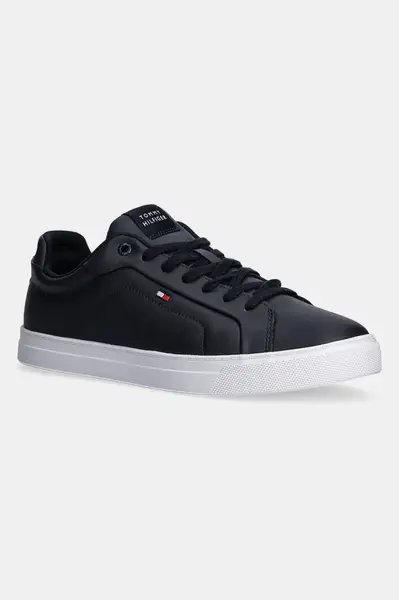 Kožené sneakers boty Tommy Hilfiger ICON COURT LTH FLAG ESS