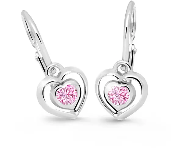 Cutie Jewellery Dětské srdíčkové náušnice C2752-10-X-2 růžová