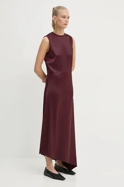 Šaty AERON vínová barva, maxi, DR553535