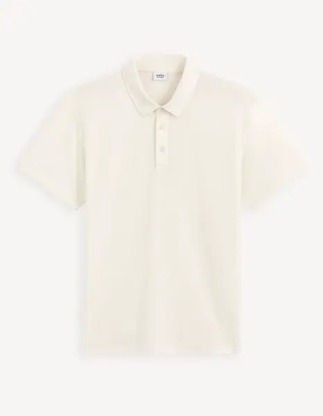 Krémové pánske polo tričko Celio Gebruma