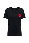 Černé tričko s červeným srdcem