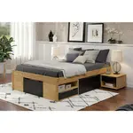 MID.YOU POSTEL S ÚLOŽNÝM PROSTOREM, 140/200 cm, přírodní barvy, černá