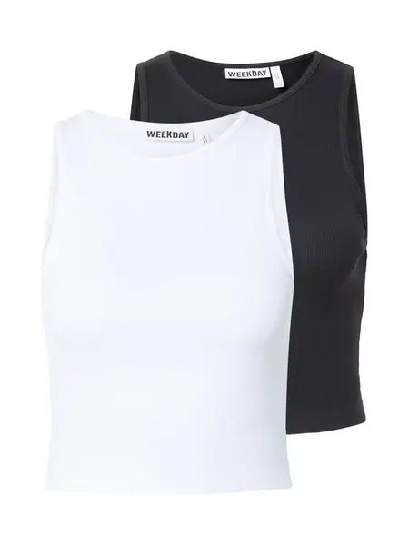 WEEKDAY Top  čierna / biela