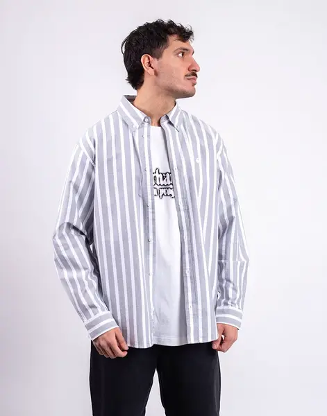 Carhartt WIP L/S Deven Shirt Deven Stripe, Black/White L