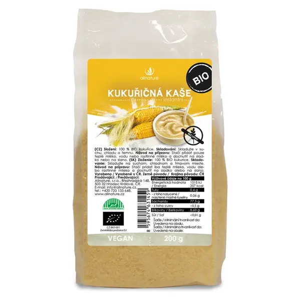 ALLNATURE Kukuřičná kaše instantní 200 g BIO