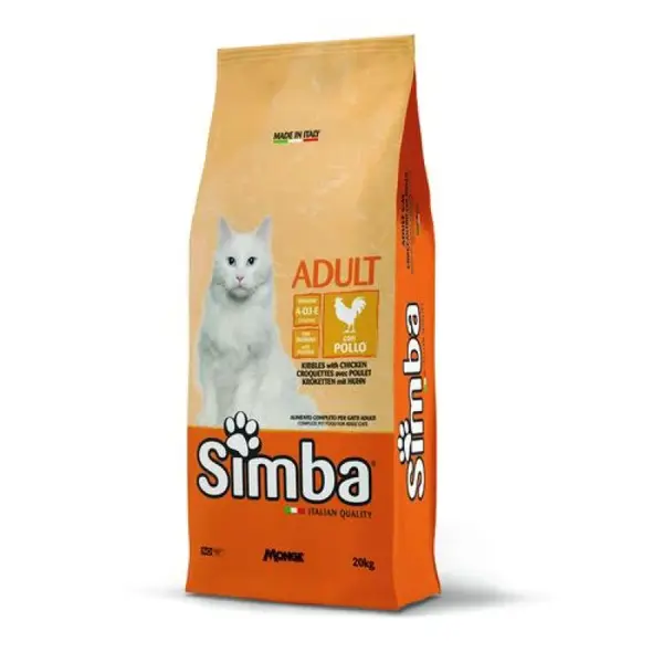 MONGE SIMBA Cat Chicken 20kg kompletné suché krmivo pre dospelé mačky s kuracím mäsom