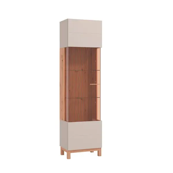 Hom`in VITRÍNA, kašmírová, dub artisan, 51,5/35/191,5 cm