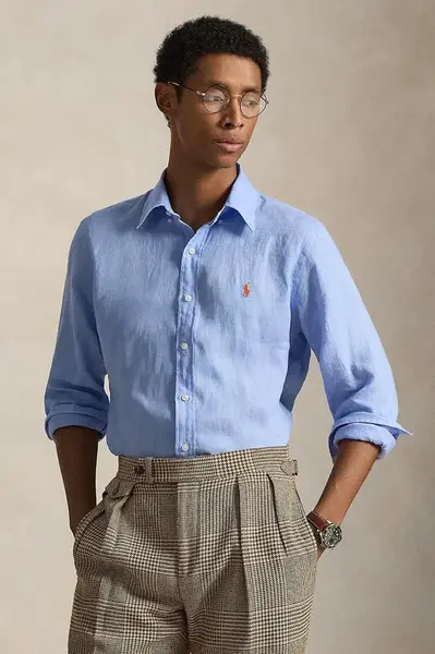 Lněná košile Polo Ralph Lauren Long Sleeve Sport Shirt