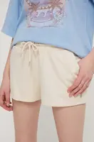 Kraťasy Roxy dámské, béžová barva, hladké, medium waist, ERJFB03419