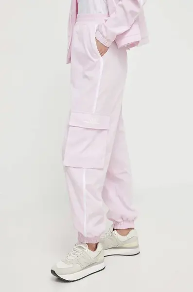 Tepláky Guess ARLETH růžová barva, s potiskem, V4GB01 WG2Q0