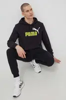Mikina Puma pánská, černá barva, s kapucí, s potiskem, 586765