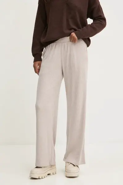 Kalhoty Hollister Co. dámské, hnědá barva, jednoduché, high waist, KI346-4053