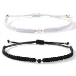 2Pcs Adjustable Valentine's Day Couple Braided Bracelet Sets