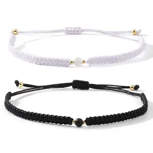2Pcs Adjustable Valentine's Day Couple Braided Bracelet Sets