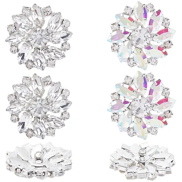 8Pcs 2 Colors 1-Hole Brass Shank Buttons