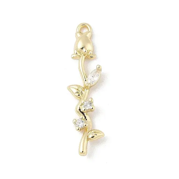 Brass Micro Pave Cubic Zirconia Pendants