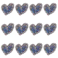 12Pcs Glitter Resin Hotfix Rhinestone(Hot Melt Adhesive On The Back)