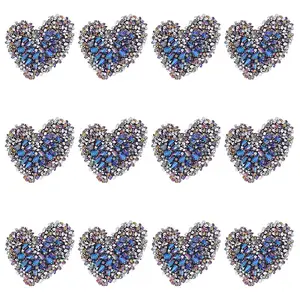 12Pcs Glitter Resin Hotfix Rhinestone(Hot Melt Adhesive On The Back)