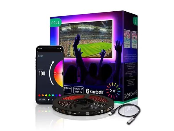 Smart LED pásek 5V 20LED/m IP44 5W RGB NOUS F7 2m Bluetooth Tuya - rozbaleno - poškozený obal