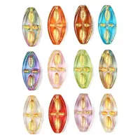 Baking Paint and Golden Metal Enlaced Glass Beads