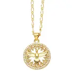 Brass Micro Pave Cubic Zirconia Pendant Necklaces