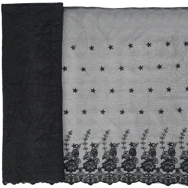 3 Yards Polyester Embroidery Flower Mesh Fabric