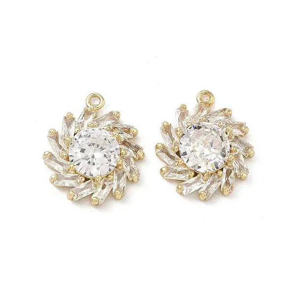 Brass Micro Pave Cubic Zirconia Pendants