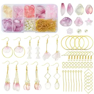 DIY Leaf & Flower Glass Earrings Jewelry Making Kits