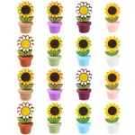 16Pcs 8 Colors Sunflower Flowerpot Food Grade Eco-Friendly Silicone Beads