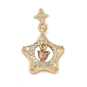 Brass Micro Pave Cubic Zirconia Pendants