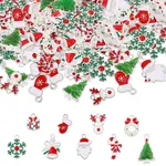 72Pcs 9 Styles Christmas Theme Alloy Enamel Pendants