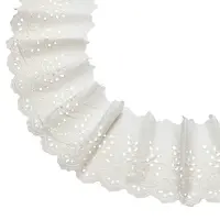 5 Yards Cotton Embroidery Flower Wavy Edged Lace Ribbons