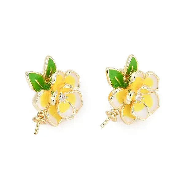 Brass Enamel Stud Earring Findings