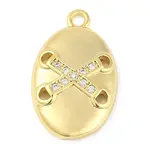 Cross Theme Real 18K Gold Plated Brass Micro Pave Clear Cubic Zirconia Pendants
