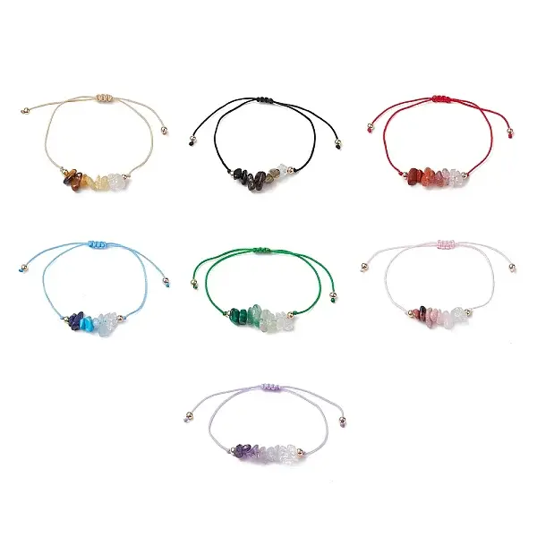 Gemstone Braided Bead Bracelet Sets