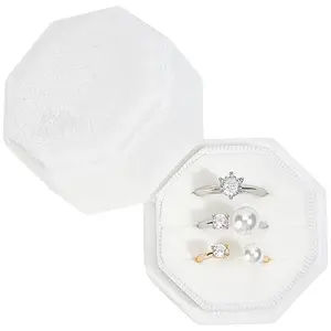 Velvet Cover Plastic Couple Ring Box