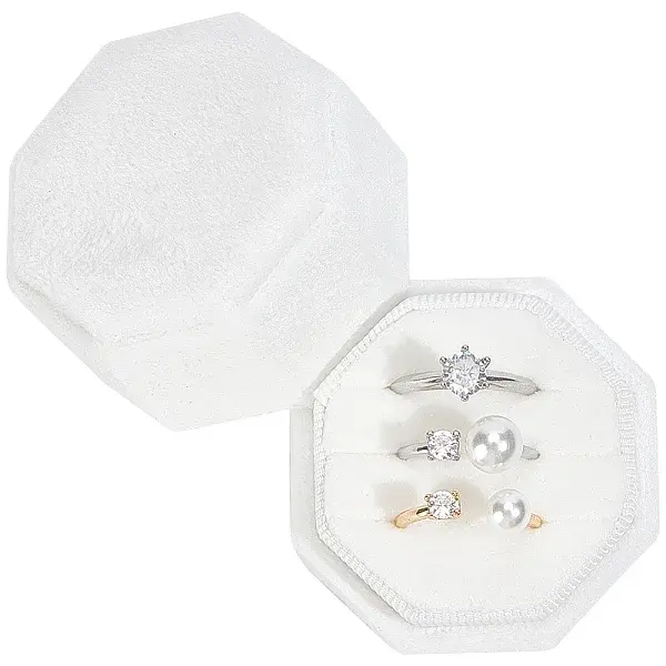 Velvet Cover Plastic Couple Ring Box