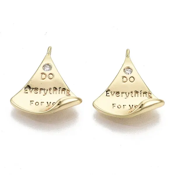 Brass Micro Pave Clear Cubic Zirconia Pendants