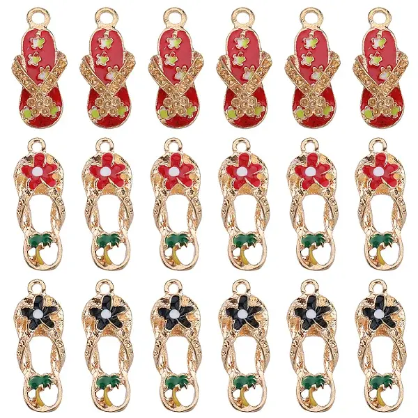 24Pcs 3 styles Alloy Enamel Pendants