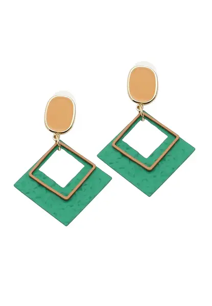 SOHI Náušnice 'Annalee'  zlatá / zelená