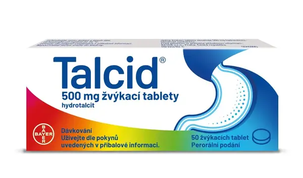 Talcid 500 mg 50 žvýkacích tablet